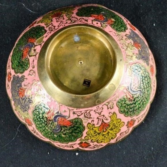 Brass peacock bowl - Picture 4 of 4